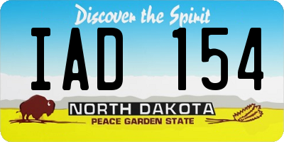 ND license plate IAD154