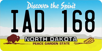 ND license plate IAD168