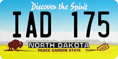 ND license plate IAD175