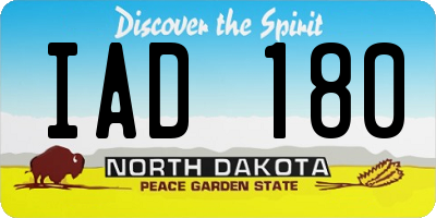 ND license plate IAD180