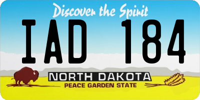 ND license plate IAD184