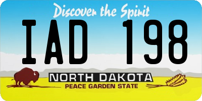 ND license plate IAD198