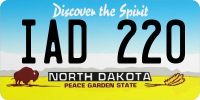 ND license plate IAD220