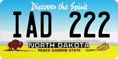 ND license plate IAD222