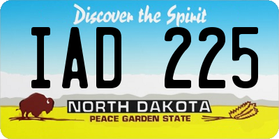 ND license plate IAD225