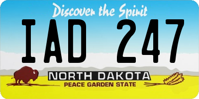 ND license plate IAD247