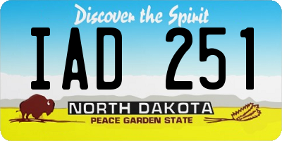 ND license plate IAD251