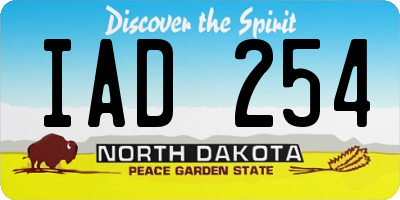 ND license plate IAD254