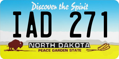 ND license plate IAD271