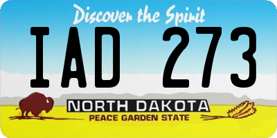 ND license plate IAD273