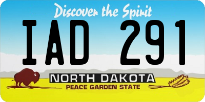 ND license plate IAD291