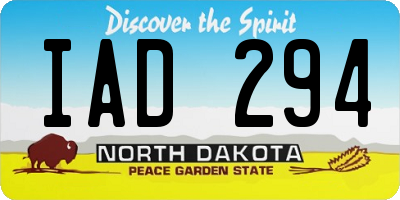 ND license plate IAD294