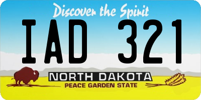 ND license plate IAD321