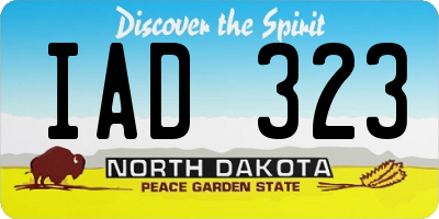 ND license plate IAD323