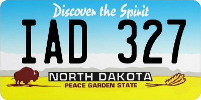 ND license plate IAD327