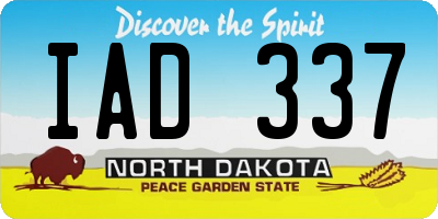 ND license plate IAD337