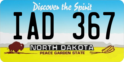 ND license plate IAD367