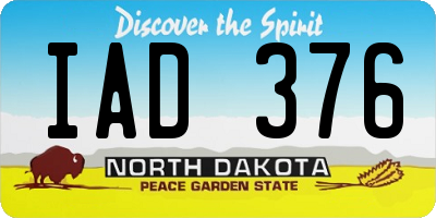 ND license plate IAD376