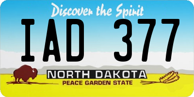 ND license plate IAD377