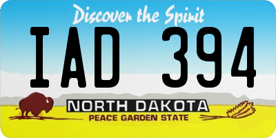 ND license plate IAD394