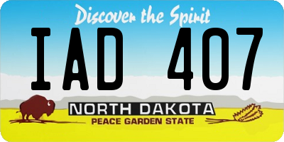 ND license plate IAD407