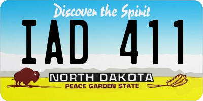 ND license plate IAD411