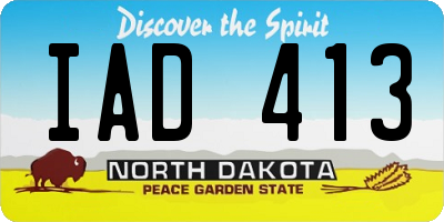 ND license plate IAD413
