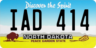 ND license plate IAD414