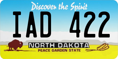 ND license plate IAD422