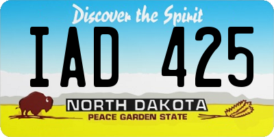 ND license plate IAD425