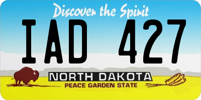 ND license plate IAD427