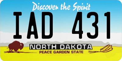 ND license plate IAD431