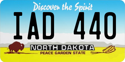 ND license plate IAD440
