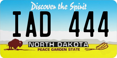 ND license plate IAD444