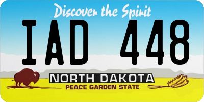 ND license plate IAD448