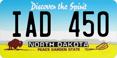 ND license plate IAD450