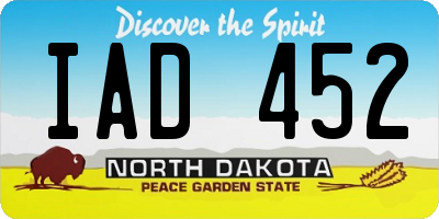 ND license plate IAD452