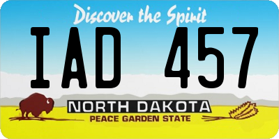 ND license plate IAD457