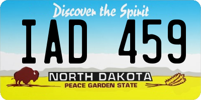 ND license plate IAD459