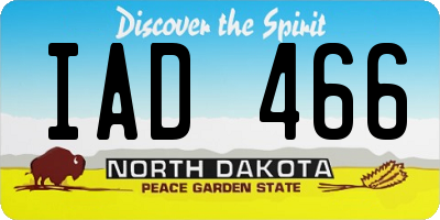 ND license plate IAD466