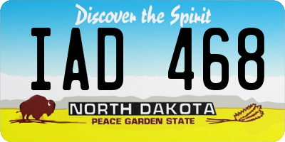ND license plate IAD468