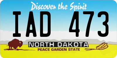 ND license plate IAD473