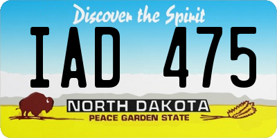 ND license plate IAD475