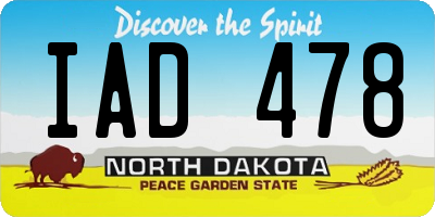 ND license plate IAD478