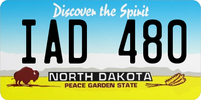 ND license plate IAD480