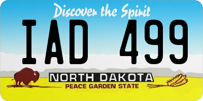 ND license plate IAD499
