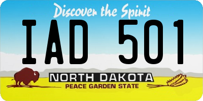 ND license plate IAD501