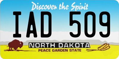 ND license plate IAD509