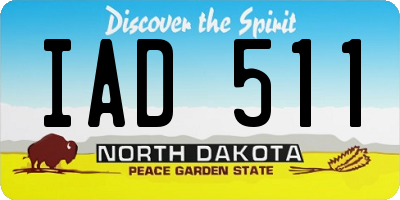 ND license plate IAD511