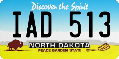 ND license plate IAD513
